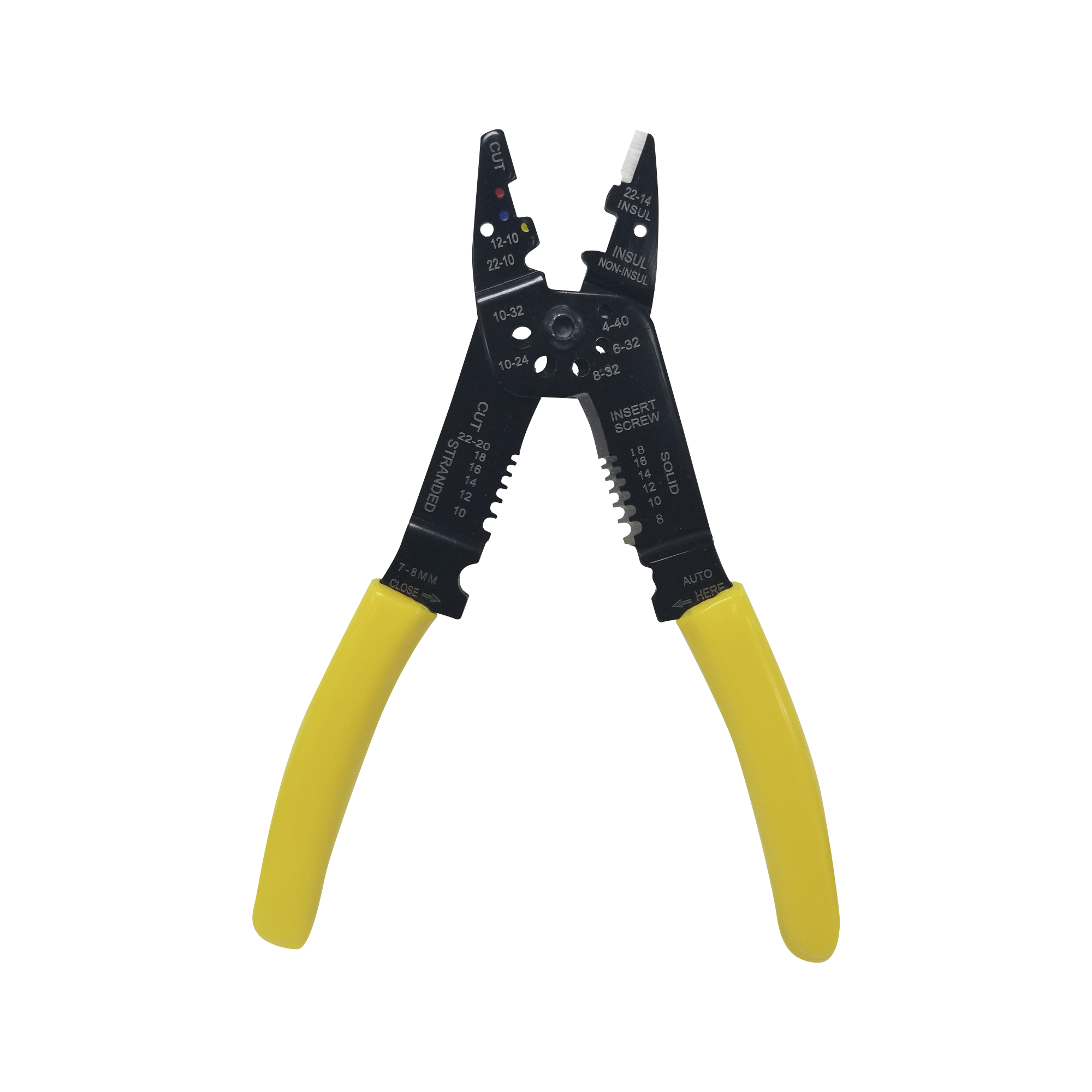 Pinza Cortacables / Pelacables 10 a 22 AWG con Plegador de Conectores. - Image 2