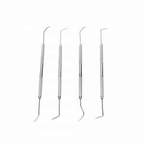 Juego de 4 herramientas con ganchos de apoyo para soldar.