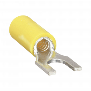 Terminal tipo horquilla ( espada ) aislada / 12 - 10 AWG / Amarillo / (25 piezas)